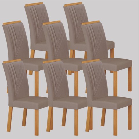 Conjunto 8 Cadeiras de Jantar em MDF Miami Yescasa