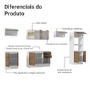Ver imagem 6 de Armário de Cozinha Completa 100% Mdf 310 Cm Branco/rustic/crema Smart 02 Xa