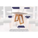 Ver imagem 4 de Conjunto: Mesa de Cozinha Carol Tampo Madeirado C/ Vidro 130x80cm e 4 Cadeiras Paola Savana/nature-