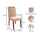 Ver imagem 6 de Conjunto: Mesa de Cozinha Carol Tampo Madeirado C/ Vidro 130x80cm e 4 Cadeiras Paola Savana/nature-