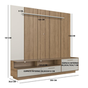 Ver imagem 3 de Home Rack com Painel para TV até 75 Polegadas e Iluminação LED Ravenna Cor Cinza - Art In Móveis