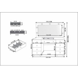 Penteadeira Camarim 9 Gavetas Potente com Led Branco/Amêndoa:Marrom-Claro - 6