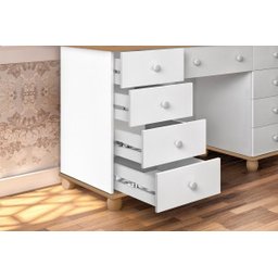 Penteadeira Camarim 9 Gavetas Potente com Led Branco/Amêndoa:Marrom-Claro - 4