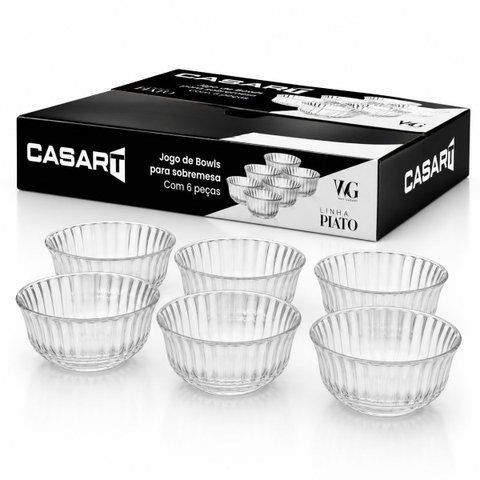 Jogo 6 Bowls para Sobremesa Piato 270 ml Casart