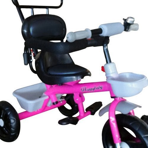 Triciclo Motoca Infantil Passeio com Empurrador Pedal Luz Som Capota  Importway BW-003 Rosa