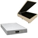 Ver imagem 1 de Cama Box Baú Blindada com Colchão Riviera Molas Ensacadas 25cm:corino Bege/casal