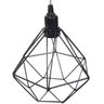Pendente Aramado Diamante Luminária Lustre Cabo Cristal 1,5 Mt Preto P Teto Retrô Balcão Agp - 5