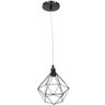 Pendente Aramado Diamante Luminária Lustre Cabo Cristal 1,5 Mt Preto P Teto Retrô Balcão Agp - 1