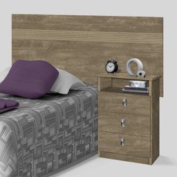 Cabeceira Solteiro com Mesa de Apoio Agata Cambel Móveis - 2