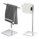 Ver imagem 1 de Porta Papel Higiênico de Chão Inox e Toalha Lavabo Nice