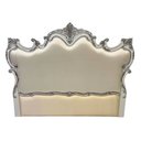 Ver imagem 1 de Cabeceira de Cama Casal Imperial Rainha Branco Perolado com Detalhes Prata