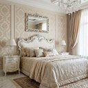 Ver imagem 2 de Cabeceira de Cama Casal Imperial Rainha Branco Perolado com Detalhes Prata