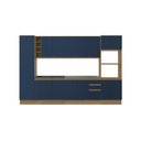 Ver imagem 2 de Cozinha Modulada Celeste Kappesberg 100% Mdf Nogueira/azul 340cm