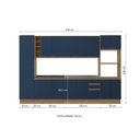 Ver imagem 4 de Cozinha Modulada Celeste Kappesberg 100% Mdf Nogueira/azul 340cm