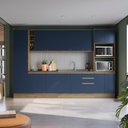Ver imagem 1 de Cozinha Modulada Celeste Kappesberg 100% Mdf Nogueira/azul 340cm