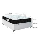 Ver imagem 3 de Cama Box Baú Casal + Colchão Smart D33 One Face - 138x188x61cm - Branco