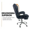 Cadeira de Escritório Presidente Soft Ergonômica Apoio para Pés Preto - 5