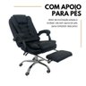 Cadeira de Escritório Presidente Soft Ergonômica Apoio para Pés Preto - 3