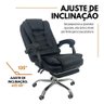 Cadeira de Escritório Presidente Soft Ergonômica Apoio para Pés Preto - 6