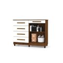 Ver imagem 5 de Cômoda Sapateira Huelva 5 Gavetas 2 Portas MDP MDF Marrom Mobiliart