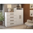 Ver imagem 4 de Cômoda 2 Portas 4 Gavetas Áurea Branco 4270 Demóbile