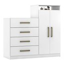 Ver imagem 1 de Cômoda 2 Portas 4 Gavetas Áurea Branco 4270 Demóbile