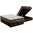 Ver imagem 1 de Cama Box Baú Queen: Colchão Anatômico Probel Guarda Costas Extra Firme + Base Crc Suede Brown (
