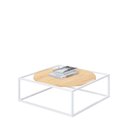 Ver imagem 1 de Mesa de Centro Sala 64x64x33cm Aço Branco e Madeira Industrial Moon Don Castro Decor