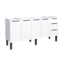 Gabinete Armário Cozinha Jupter Cozimax 1.80 Mt 100% Aço P/ Pia -Balção 180 cm -4 Portas- 3 Gavetas - 1