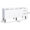 Gabinete Armário Cozinha Jupter Cozimax 1.80 Mt 100% Aço P/ Pia -Balção 180 cm -4 Portas- 3 Gavetas - 3
