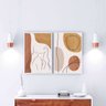 Jogo de Quadros Decorativos Duplo Molduras Marília Silhuetas/Escandinavo - Branco - 40cm Largura x 6 - 1