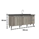 Ver imagem 6 de Gabinete de Cozinha 194cm Armário 100% MDF Madeira Barrique:Barrique