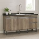 Ver imagem 2 de Gabinete de Cozinha 194cm Armário 100% MDF Madeira Barrique:Barrique