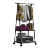 Arara de Roupas Sapateira Cabideiro Closet Multifuncional Prateleira Organização Casa Com Rodas - 2