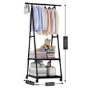 Ver imagem 5 de Arara de Roupas Sapateira Cabideiro Closet Multifuncional Prateleira Organização Casa Com Rodas