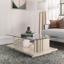 Ver imagem 7 de Rack Bancada com Mesa de Centro Frizz Cross Calacata Off White – Madetec