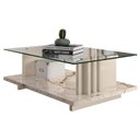 Ver imagem 3 de Rack Bancada com Mesa de Centro Frizz Cross Calacata Off White – Madetec