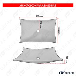 Cuba Cerâmica Lavabo Banheiro Em Louça Branca Sobrepor Folha Tubrax - 4