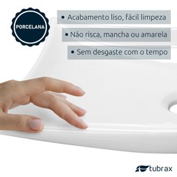 Cuba Cerâmica Lavabo Banheiro Em Louça Branca Sobrepor Folha Tubrax - 5