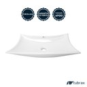 Ver imagem 3 de Cuba Cerâmica Lavabo Banheiro Em Louça Branca Sobrepor Folha Tubrax