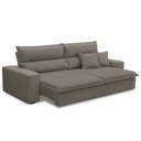 Ver imagem 5 de Sofá Retrátil Reclinável para Sala 4 Lugares 280cm Senzi F04 Veludo Marrom Claro - Lyam Decor