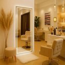 Ver imagem 5 de Espelho Led Touch Retangular 170x70cm 3 Cores Corpo Inteiro Parede Quarto Loja Banheiro Decoração