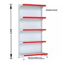 Ver imagem 2 de Gondola Parede 202 Fit Ate 4 Metros Branco 20 Bandeja Pe Vermelho