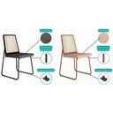 Ver imagem 2 de Kit 4 Cadeiras Sala Jantar Wood 1751 4 Uni Preto/linho Grafite - Carraro