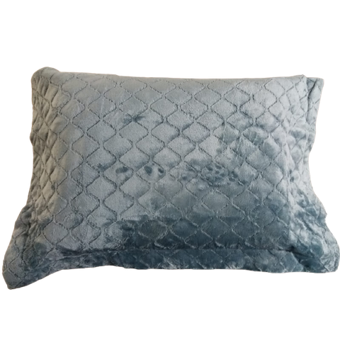 Porta Travesseiro Plush Inove Liso 55 x 80 cm Azul Hedrons