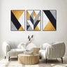 Jogo de Quadros Decorativos Trio Molduras Marília Geométrico Amarelo 01 - Preto - 30cm Largura x 40c - 1