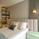 Ver imagem 1 de Cabeceira Módulo Cama Box Estofada Decorativa Autoadesiva:veludo Pérola