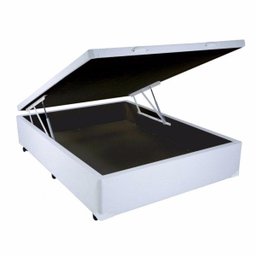 Cama Box Baú Casal 138x188 Corino Branco - 1