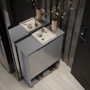 Ver imagem 4 de Cômoda / Sapateira / Multiuso HA Modelo Retrô Com Estrutura dos Pés em Madeira Tampo e Portas em MDF