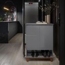 Ver imagem 1 de Cômoda / Sapateira / Multiuso HA Modelo Retrô Com Estrutura dos Pés em Madeira Tampo e Portas em MDF